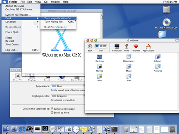 Captura de pantalla de Mac OS X v10.0